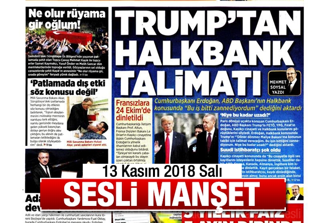 Sesli Manşet 13 Kasım 2018