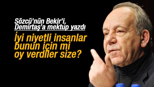 Bekir Coşkun : Selahattin Demirtaş’a çok açık mektup… 