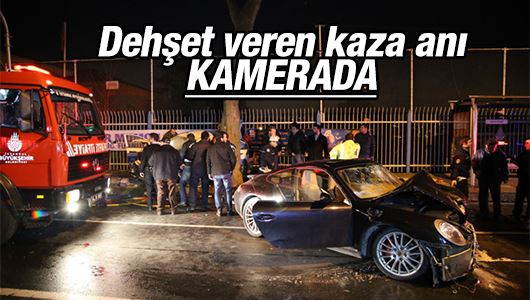 Rüzgar Çetin'in polis aracına çarpma anı kamerada