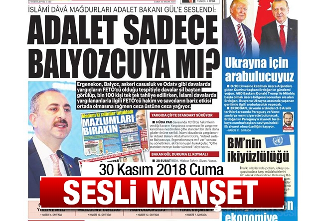 Sesli Manşet 30 Kasım 2018